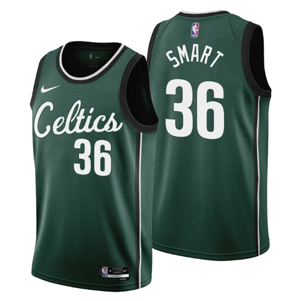 Men's Boston Celtics #36 Marcus Smart 2022 23 Green City Edition Stitched Jersey