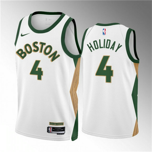 Men's Boston Celtics #4 Jrue Holiday White 2023 24 City Edition Stitched Basketball Jersey