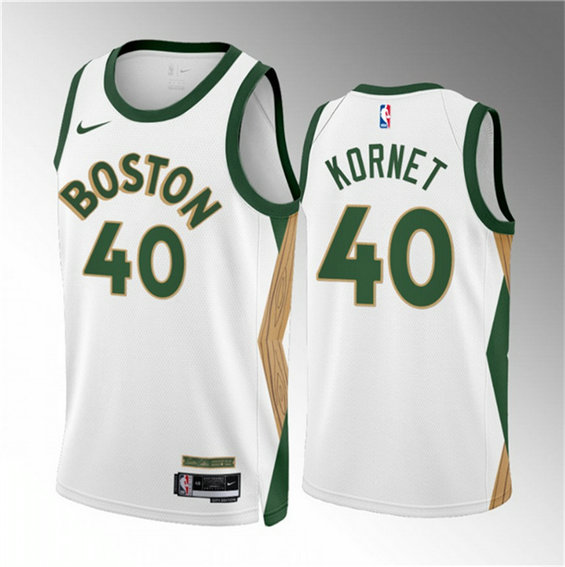 Men's Boston Celtics #40 Luke Kornet White 2023 24 City Edition Stitched Basketball Jersey