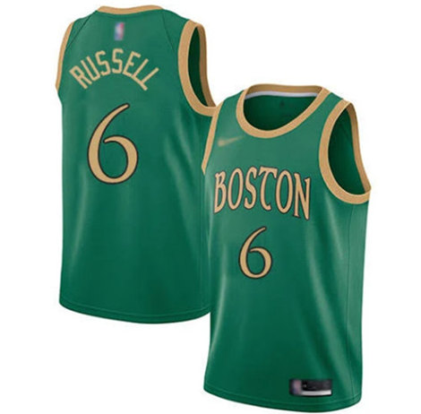 Men's Boston Celtics #6 Bill Russell Green Stitched Basketball Jerseys