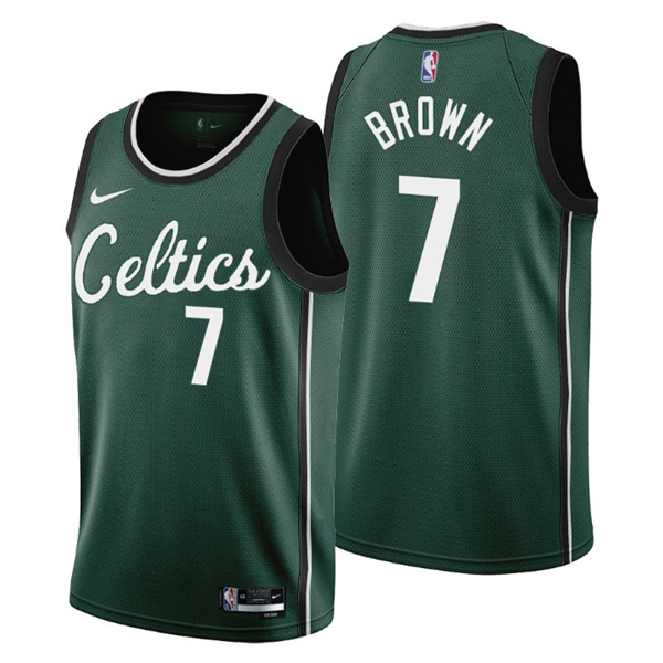 Men's Boston Celtics #7 Jaylen Brown 2022 23 Green City Edition Stitched Jersey