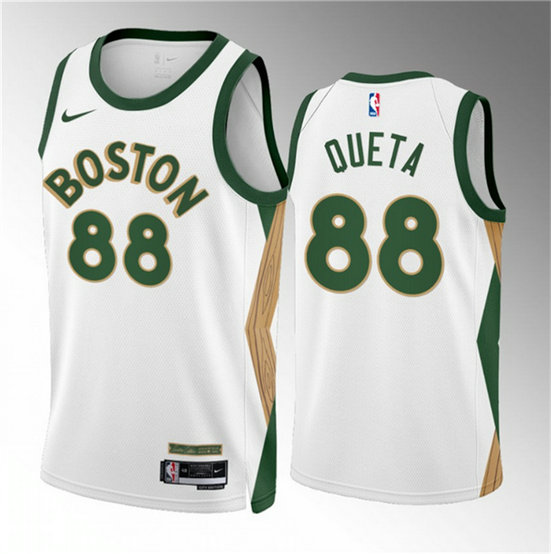 Men's Boston Celtics #88 Neemias Queta White 2023 24 City Edition Stitched Basketball Jersey