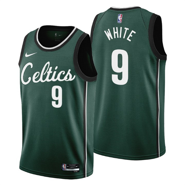 Men's Boston Celtics #9 Derrick White 2022 23 Green City Edition Stitched Jersey