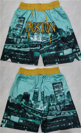 Men's Boston Celtics Aqua Black Shorts 