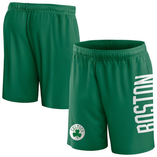 Men's Boston Celtics Green Post Up Mesh Shorts