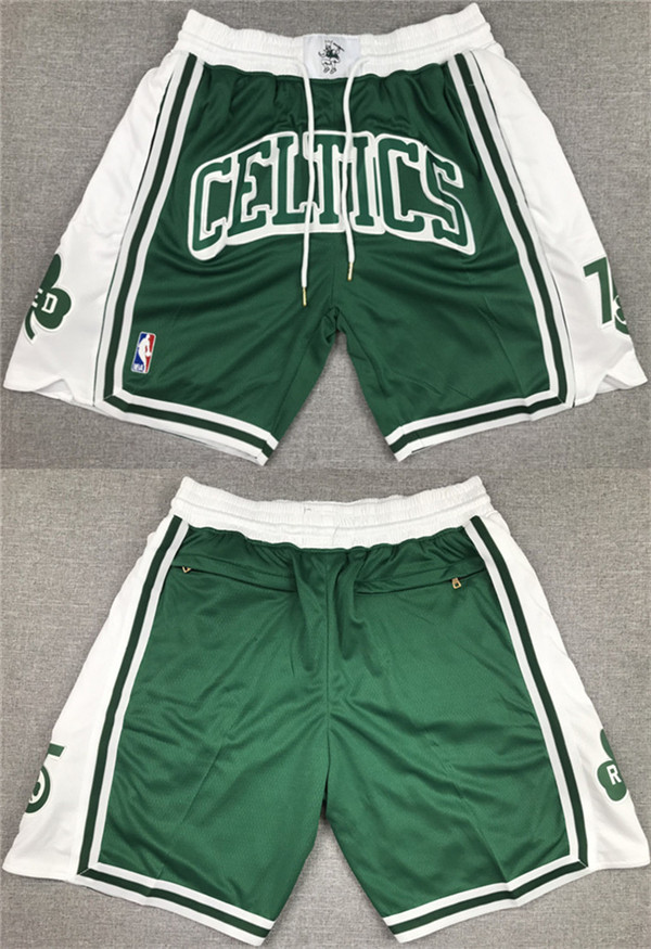 Men's Boston Celtics White-Green Shorts (Run Small)