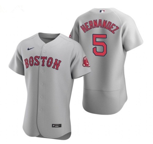 Men's Boston Red Sox #5 Enrique Hernandez Gray Flexbase Jersey 
