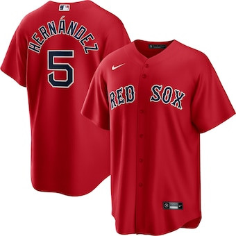 Men's Boston Red Sox #5 Enrique Hernandez Red Jersey