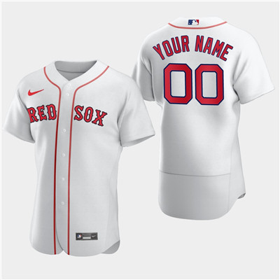 Men's Boston Red Sox Custom Nike White Flexbase Jersey