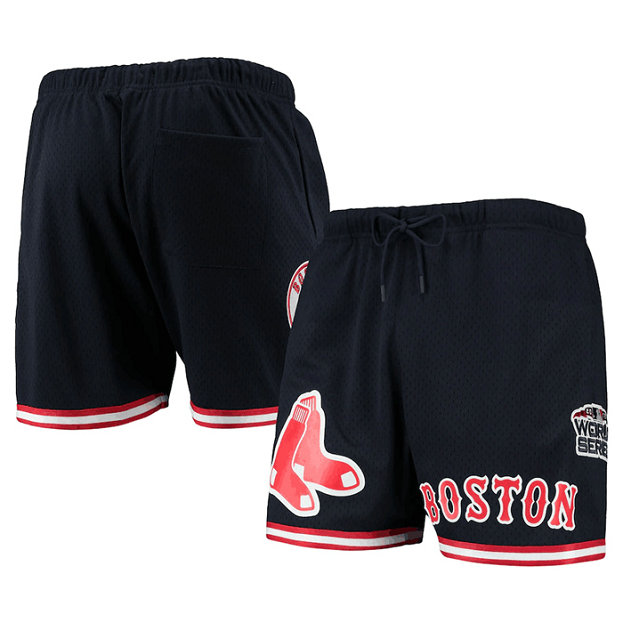 Men's Boston Red Sox Navy Team Logo Mesh Shorts