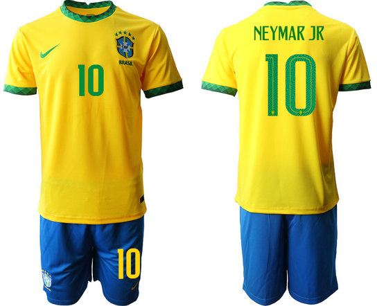 Men's Brazil #10 Neymar Jr  home Jersey
