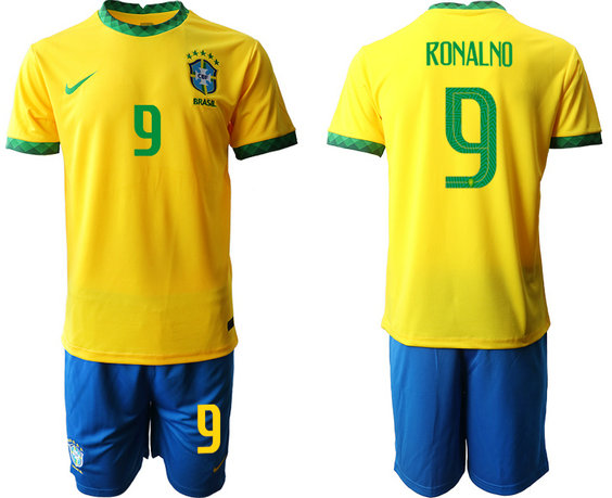 Men's Brazil #9 Ronalno home Jersey