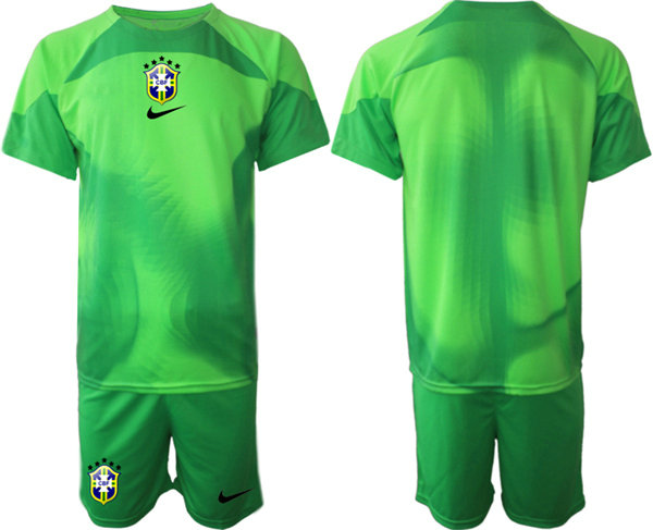 Men's Brazil Green Goalkeeper 2022 FIFA World Cup Soccer Jersey Suit