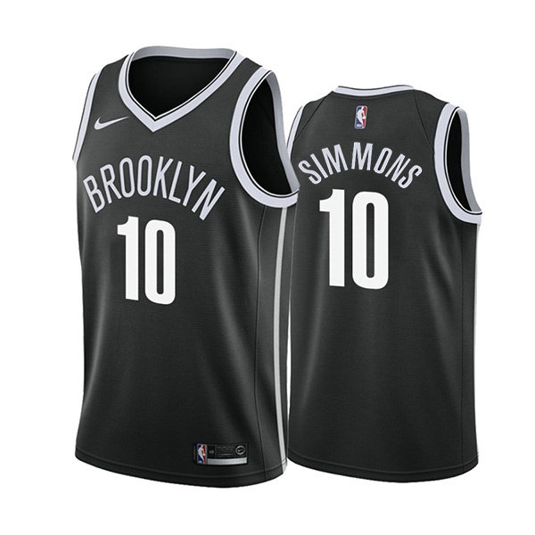 Men's Brooklyn Nets #10 Ben Simmons Black Stitched Basketball Jerseys