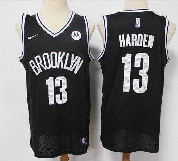Men's Brooklyn Nets #13 James Harden Jersey 2021 Black Icon Edition