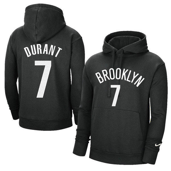 Men's Brooklyn Nets #7 Kevin Durant 2021 Black Pullover HoodieS