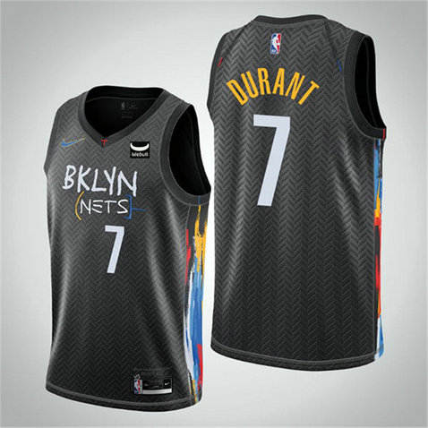 Men's Brooklyn Nets #7 Kevin Durant Black City Edition Stitched JerseyS