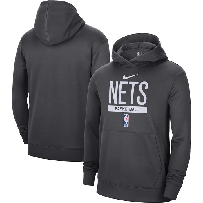 Men's Brooklyn Nets Charcoal Spotlight Fleece Overhead Hoodie