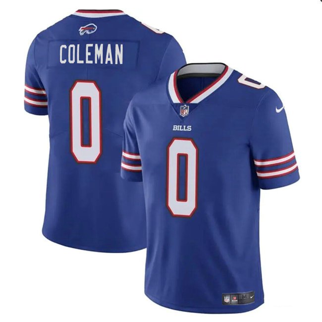 Men's Buffalo Bills #0 Keon Coleman Blue 2024 Draft Vapor Untouchable Limited Stitched Football Jersey