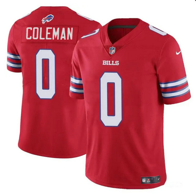 Men's Buffalo Bills #0 Keon Coleman Red 2024 Draft Vapor Untouchable Limited Stitched Football Jersey