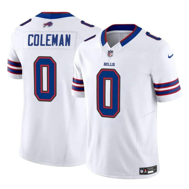 Men's Buffalo Bills #0 Keon Coleman White 2024 Draft F.U.S.E. Vapor Untouchable Limited Stitched Football Jersey