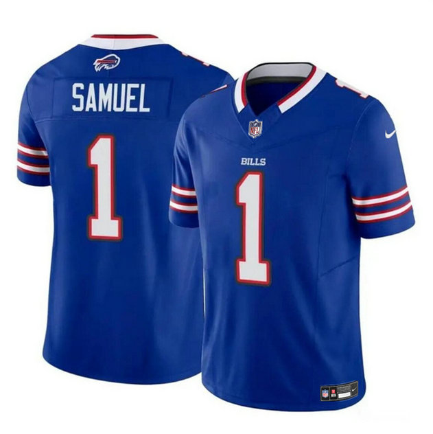 Men's Buffalo Bills #1 Curtis Samuel Blue 2023 F.U.S.E. Vapor Untouchable Limited Stitched Football Jersey