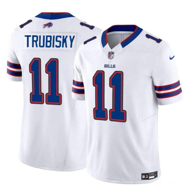 Men's Buffalo Bills #11 Mitch Trubisky White 2023 F.U.S.E. Vapor Untouchable Limited Stitched Football Jersey
