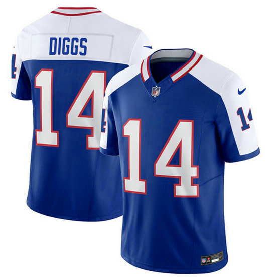 Men's Buffalo Bills #14 Stefon Diggs Blue White 2023 F.U.S.E. Throwback Vapor Untouchable Limited Stitched Jersey