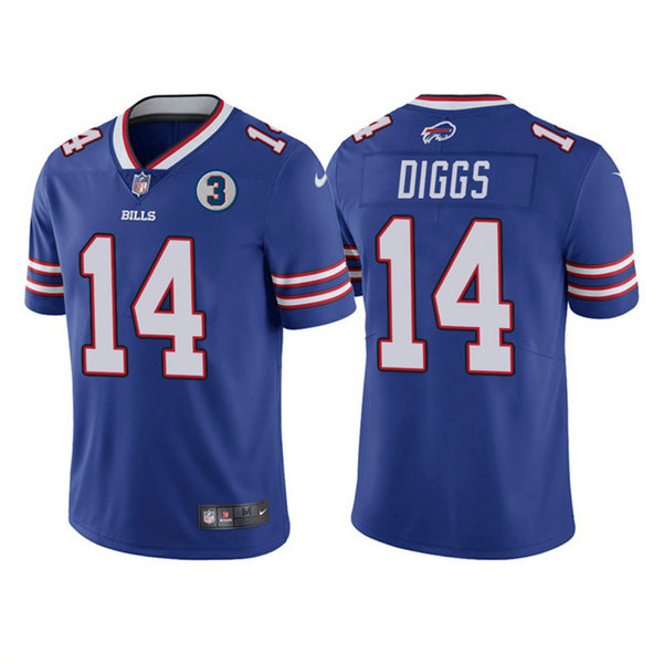 Men's Buffalo Bills #14 Stefon Diggs Blue With NO.3 Patch Vapor Untouchable Limited Stitched NFL Jersey