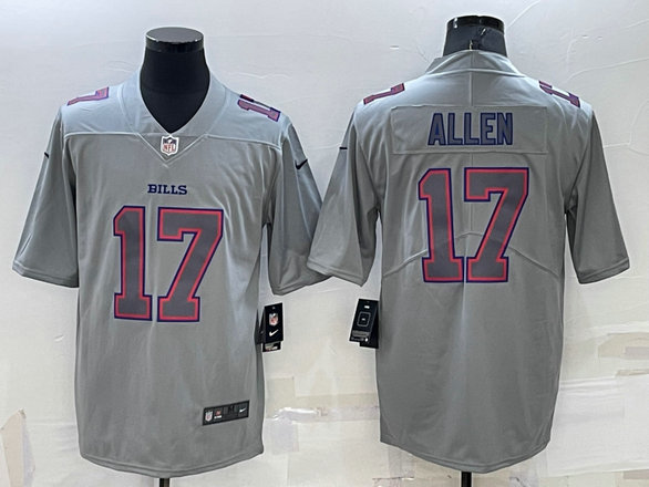 Men's Buffalo Bills #17 Josh Allen Grey Atmosphere Fashion Stitched Jersey