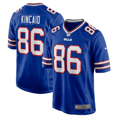 Men's Buffalo Bills #86 Dalton Kincaid Blue Stitched Game Jersey