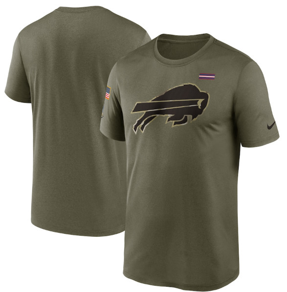 Men's Buffalo Bills 2021 Olive Salute To Service Legend Performance T-Shirt