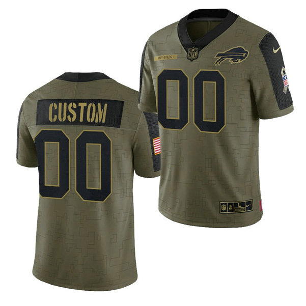Men's Buffalo Bills ACTIVE PLAYER Custom 2021 Olive Salute To Service Limited