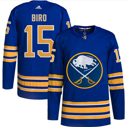 Men's Buffalo Sabres #15 Brandon Biro Blue Stitched Jersey
