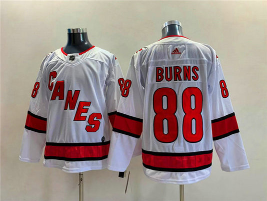 Men's Carolina Hurricanes #88 Brent Burns White Stitched Jersey
