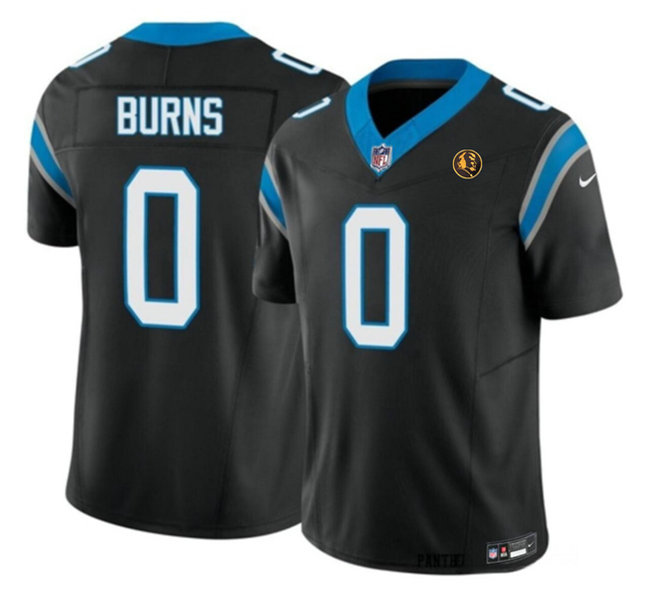 Men's Carolina Panthers #0 Brian Burns Black 2023 F.U.S.E. With John Madden Patch Vapor Limited Stitched Football Jersey