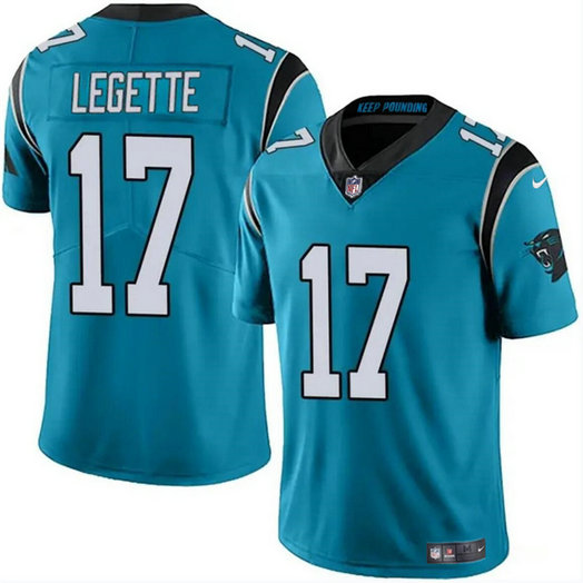 Men's Carolina Panthers #17 Xavier Legette Blue Vapor Limited Stitched Football Jersey