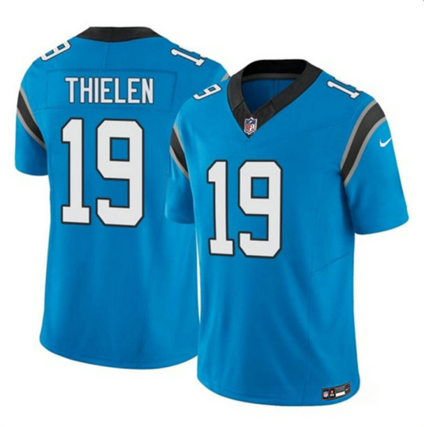 Men's Carolina Panthers #19 Adam Thielen Blue 2023 F.U.S.E. Vapor Untouchable Stitched Football Jersey