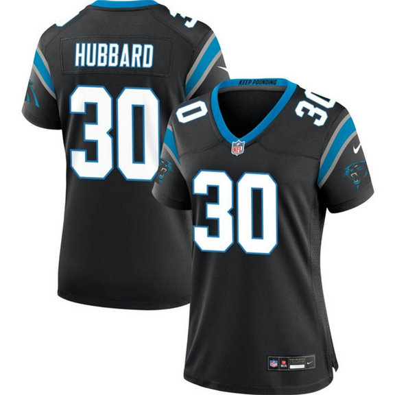 Men's Carolina Panthers #30 Chuba Hubbard Black 2023 F.U.S.E. Vapor Limited Stitched Football Jersey
