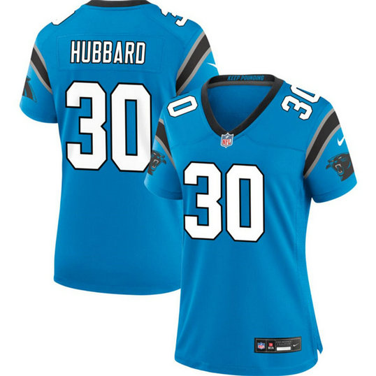Men's Carolina Panthers #30 Chuba Hubbard Blue 2023 F.U.S.E. Vapor Limited Stitched Football Jersey