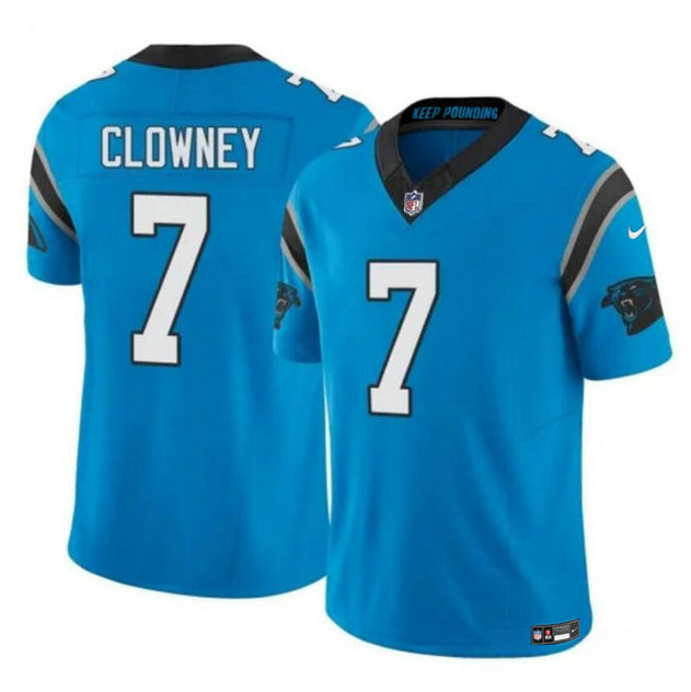 Men's Carolina Panthers #7 Jadeveon Clowney Blue 2024 F.U.S.E. Vapor Limited Stitched Football Jersey