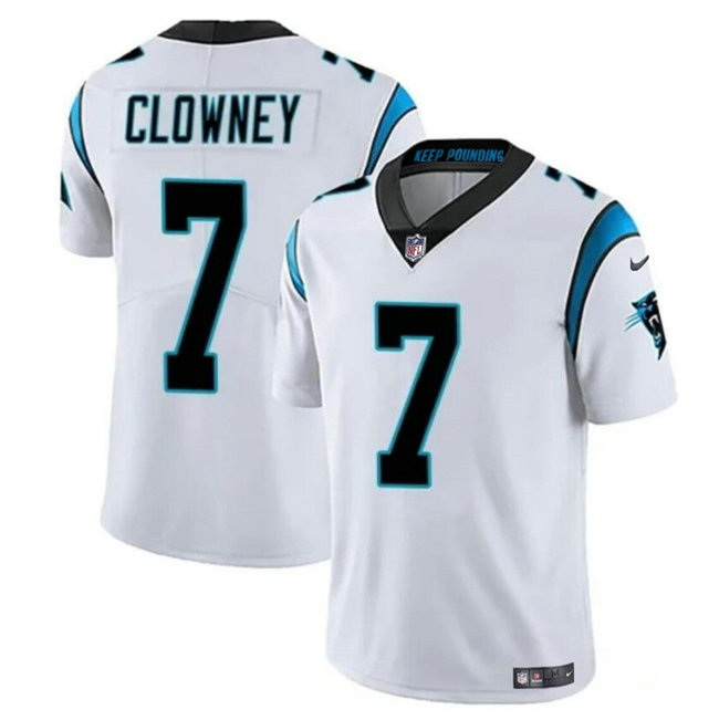 Men's Carolina Panthers #7 Jadeveon Clowney White Vapor Limited Stitched Football Jersey