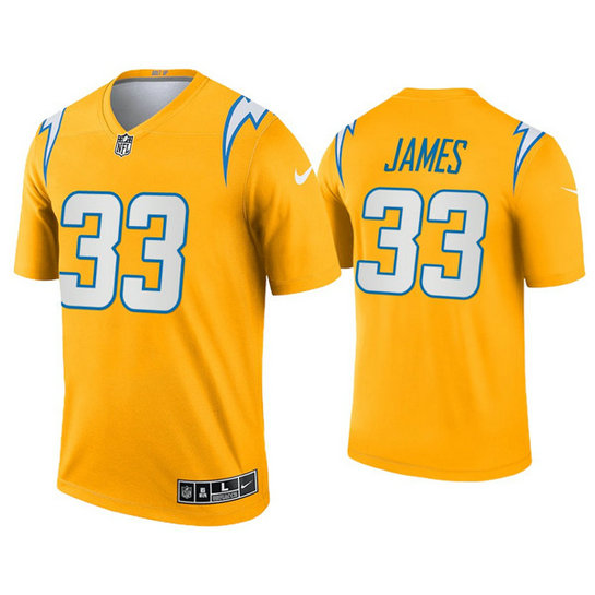 Men's Chargers #33 Derwin James Inverted Legend Gold Jersey