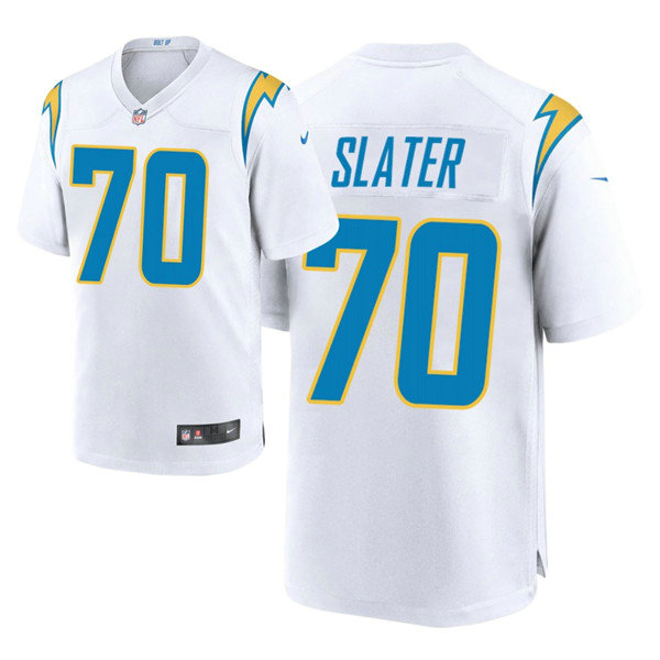 Men's Chargers #70 Rashawn Slater 2021 NFL Draft Game Jersey - White