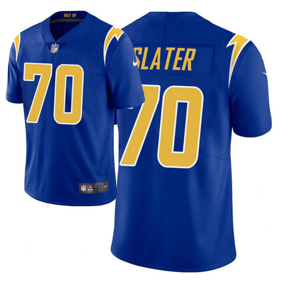 Men's Chargers #70 Rashawn Slater 2021 NFL Draft Vapor Limited Jersey - Royal
