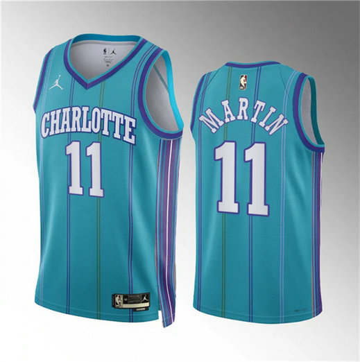 Men's Charlotte Hornets #11 Cody Martin Teal 2023 24 Classic Edition Stitched Basketball Jersey