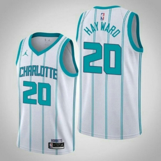 Men's Charlotte Hornets #20 Gordan Hayward White Stitched Basketball Jersey