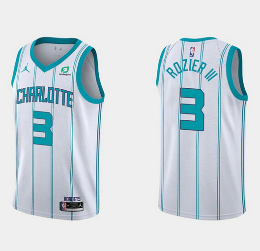 Men's Charlotte Hornets #3 Terry Rozier III White Stitched Basketball Jersey