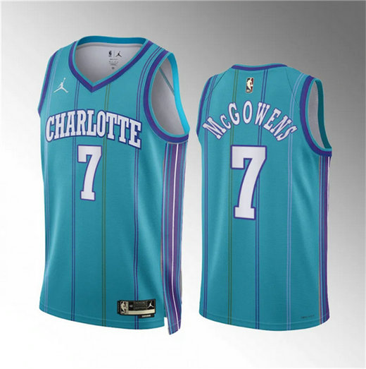 Men's Charlotte Hornets #7 Bryce McGowens Teal 2023 24 Classic Edition Stitched Basketball Jersey