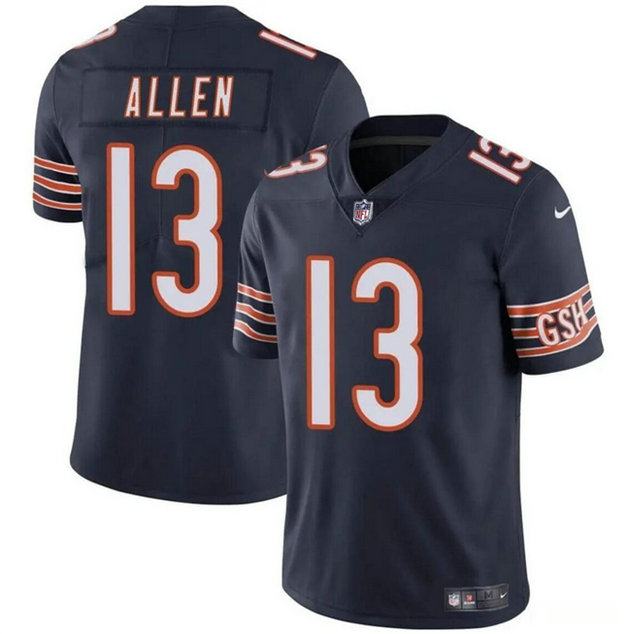 Men's Chicago Bears #13 Keenan Allen Navy Vapor Stitched Football Jersey